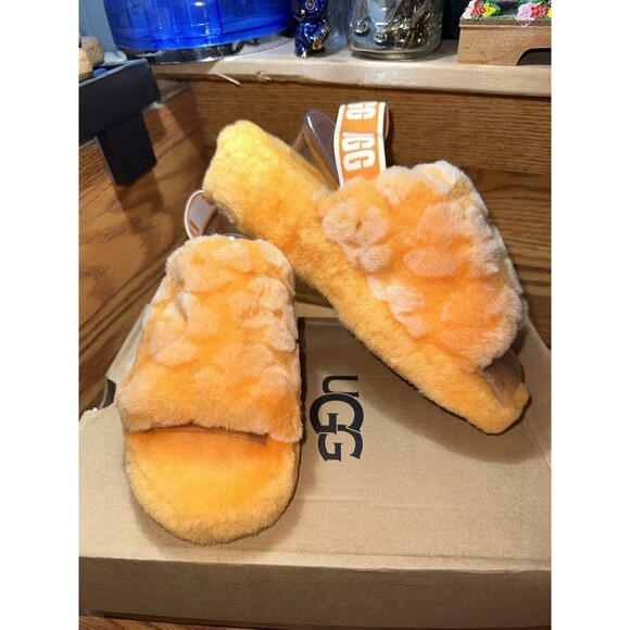 UGG Shoes - NIB UGG Fluff Yeah Slide Poppy - California Orange Poppy - US 7 W/ Box